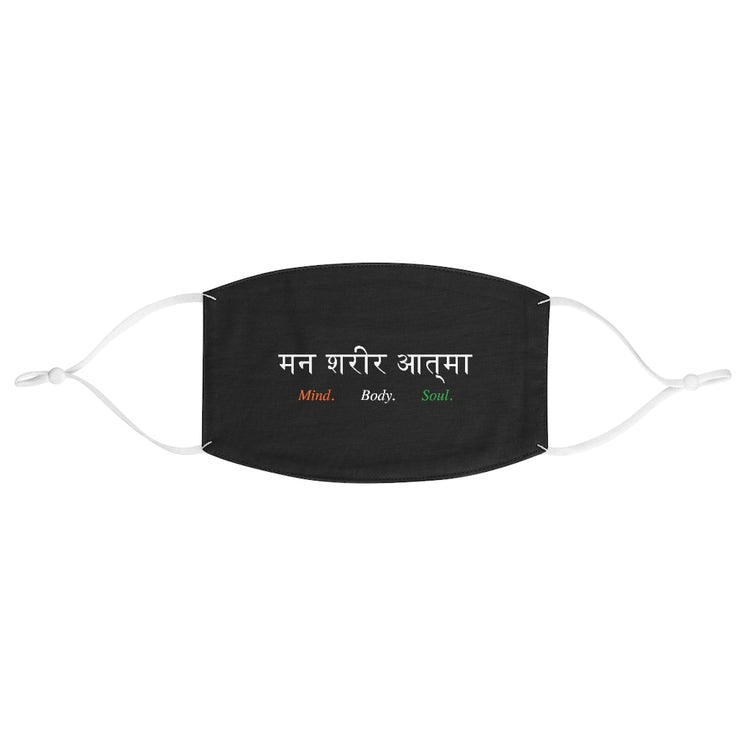 Mind Body Soul Hindi - Face Mask Black