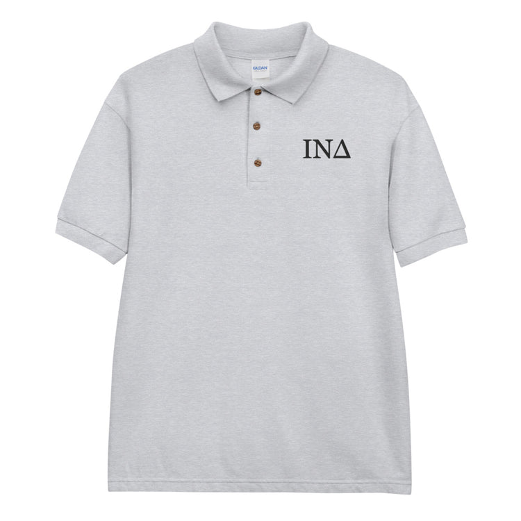 Letters - Black Embroidered Polo Shirt