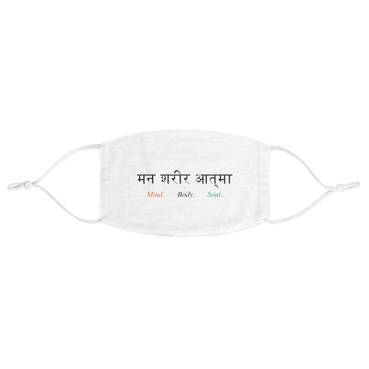 Mind Body Soul Hindi - Face Mask White