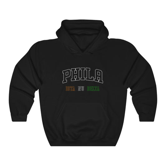 Phila White Outline - Heavy Blend Hoodie