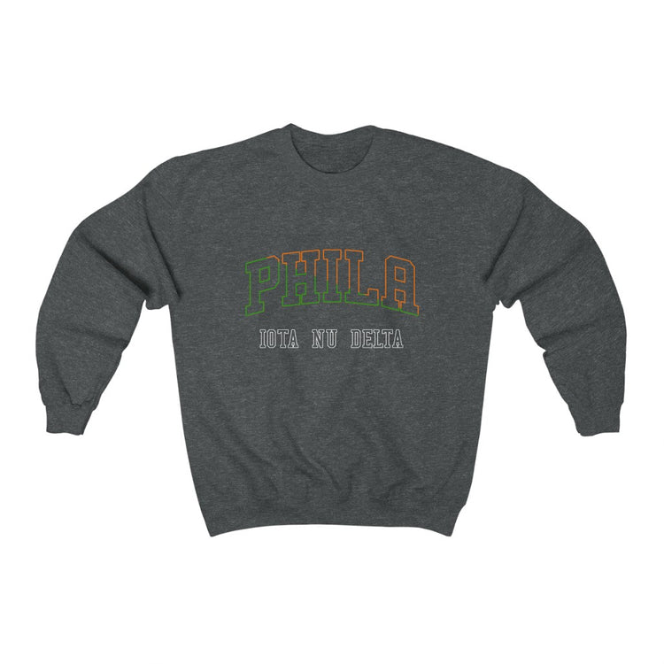 Phila Cross Color Outline - Heavy Blend Crewneck Sweatshirt