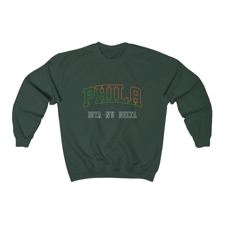 Phila Cross Color Outline - Heavy Blend Crewneck Sweatshirt