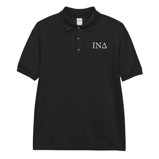 Letters - Embroidered Polo Shirt Black