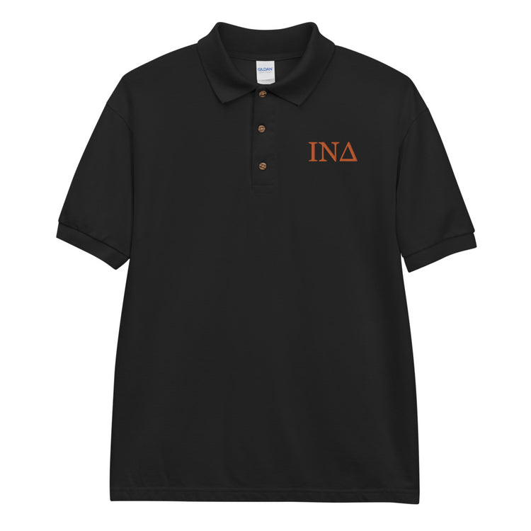 Letters - Orange Embroidered Polo Shirt