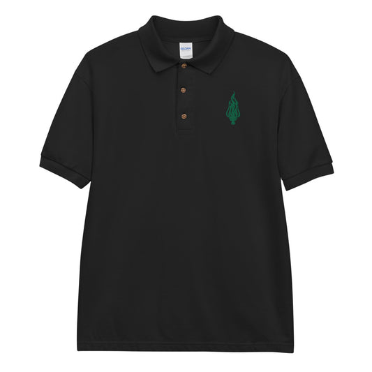 Flame - Green Embroidered Polo Shirt