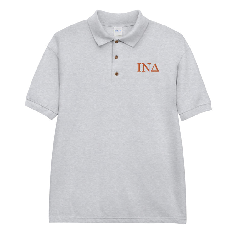 Letters - Orange Embroidered Polo Shirt