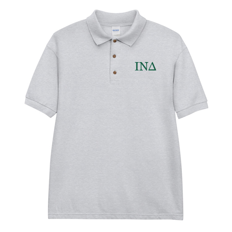 Letters - Green Embroidered Polo Shirt