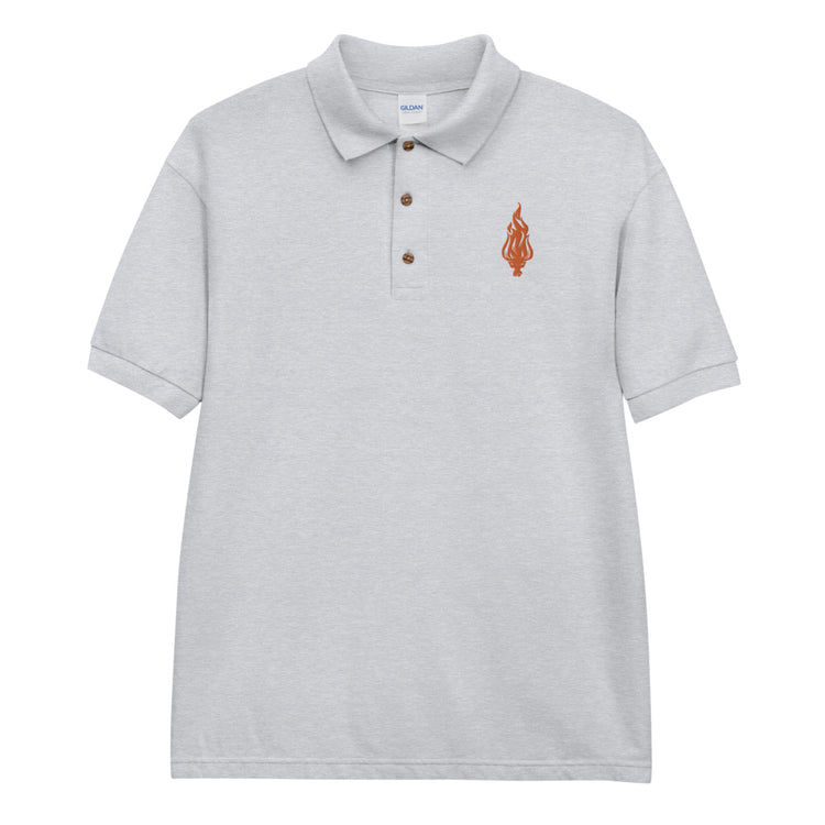 Flame - Orange Embroidered Polo Shirt