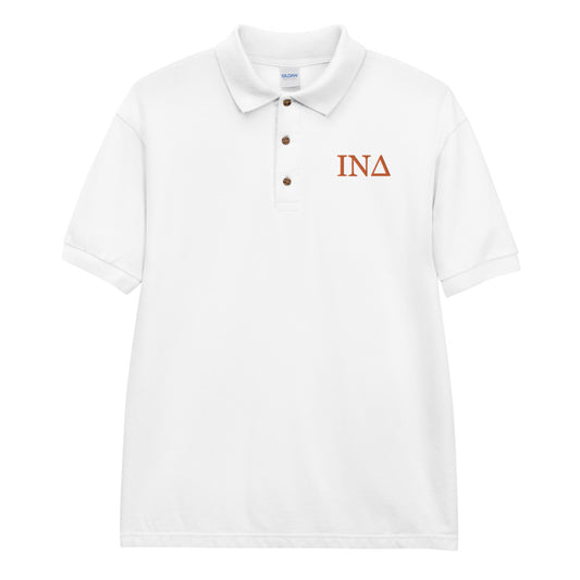 Letters - Orange Embroidered Polo Shirt