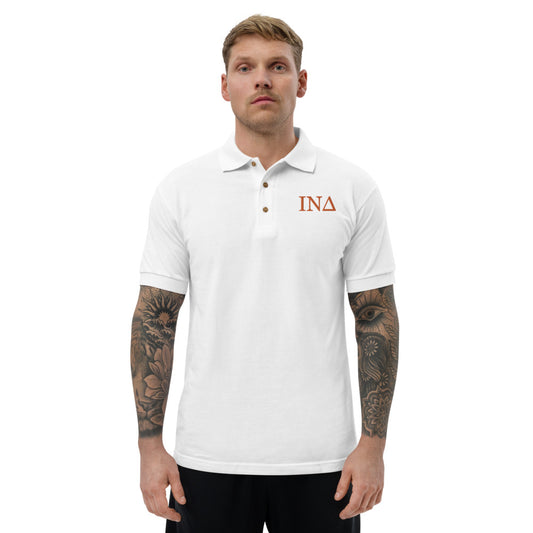 Letters - Orange Embroidered Polo Shirt