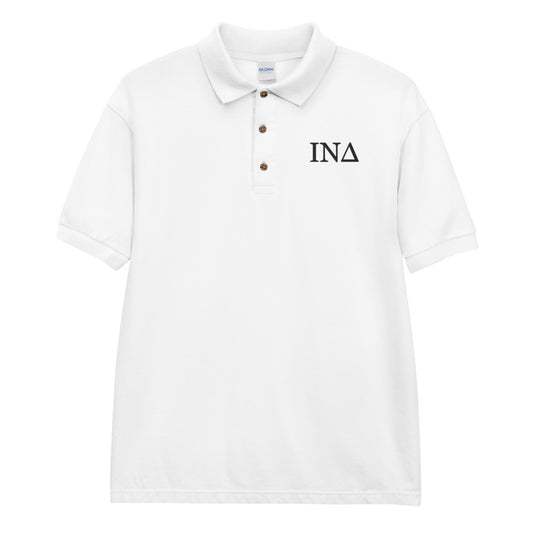 Letters - Black Embroidered Polo Shirt