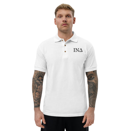 Letters - Black Embroidered Polo Shirt