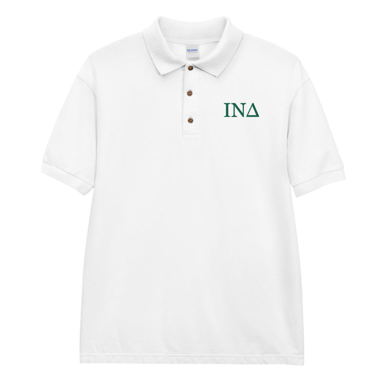 Letters - Green Embroidered Polo Shirt