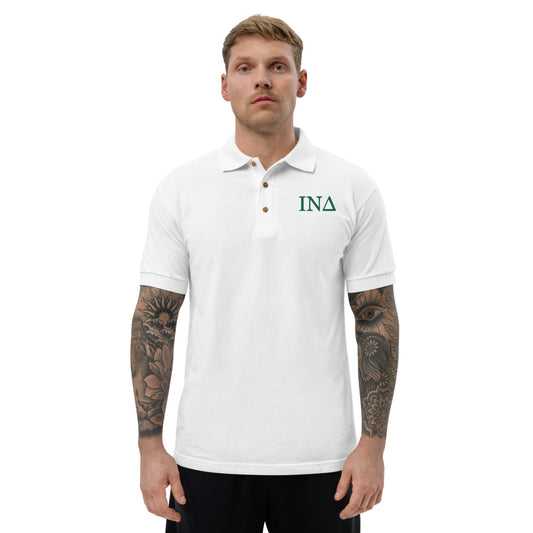 Letters - Green Embroidered Polo Shirt