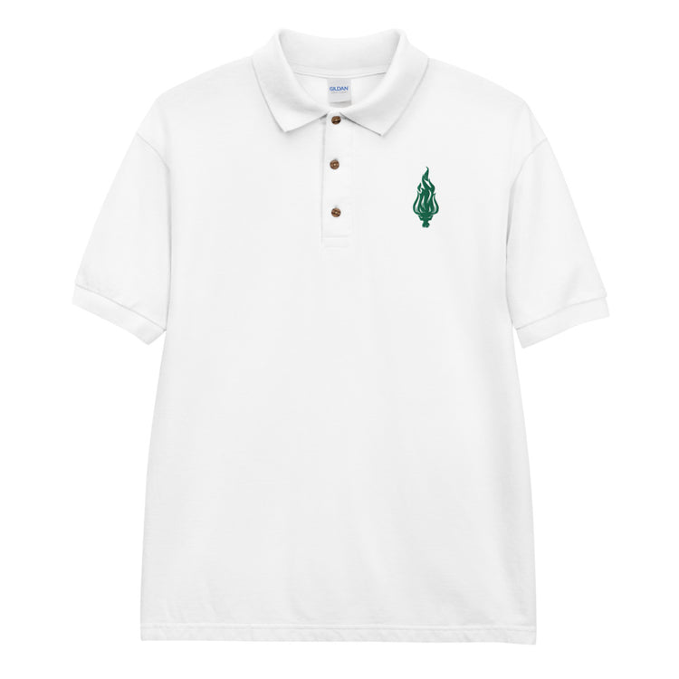 Flame - Green Embroidered Polo Shirt