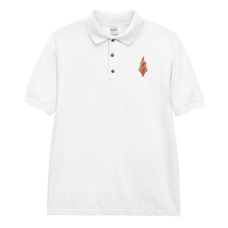 Flame - Orange Embroidered Polo Shirt