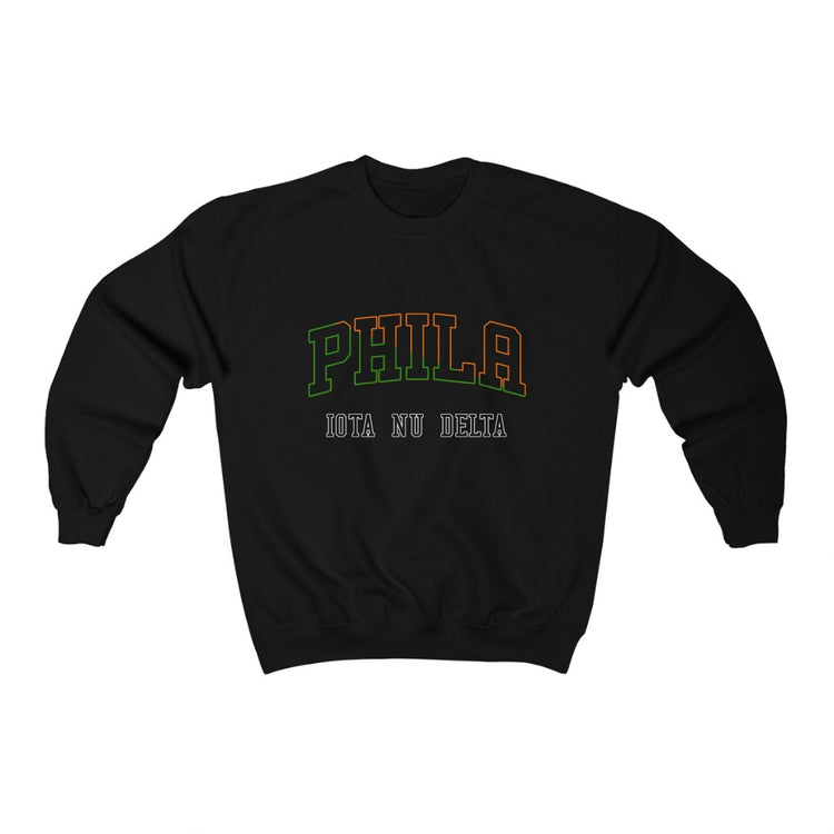 Phila Cross Color Outline - Heavy Blend Crewneck Sweatshirt