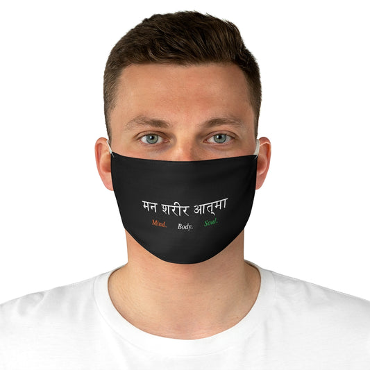 Mind Body Soul Hindi - Face Mask Black