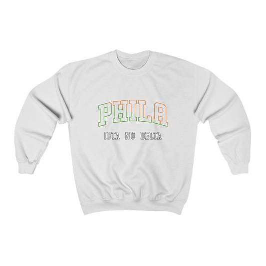 Phila Cross Color Outline - Heavy Blend Crewneck Sweatshirt