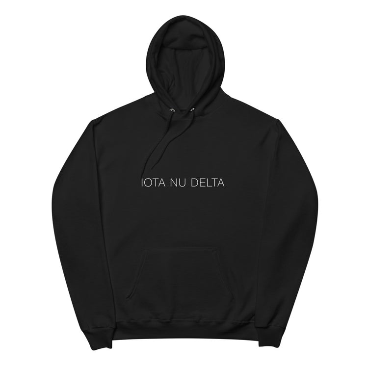 Iota Nu Delta - Fleece Hoodie Black