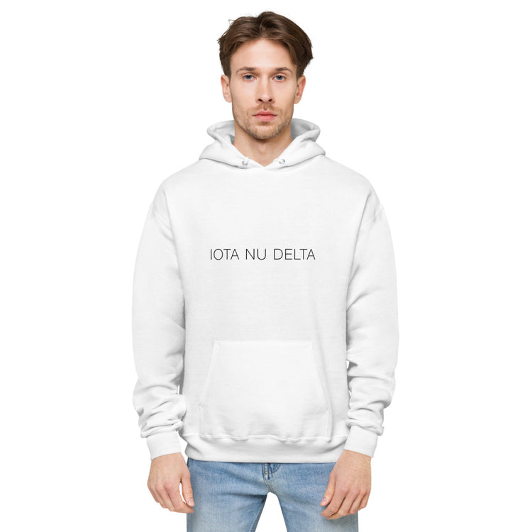 Iota Nu Delta - Fleece Hoodie White