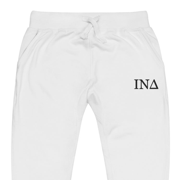 Letters - Embroidered Fleece Joggers White